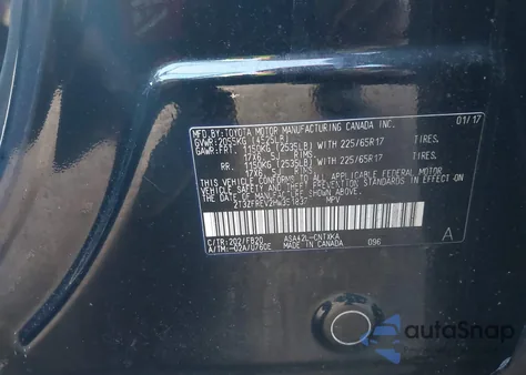 2017 Toyota Rav4 Le из США, поврежденный, VIN 2T3ZFREV2HW351837